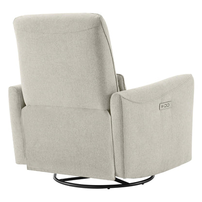CHITA Power Recliner Chair Swivel Glider, FSC Certified Upholstered Living Room Nursery Reclining Sofa Chair with Lumbar Support, Linen