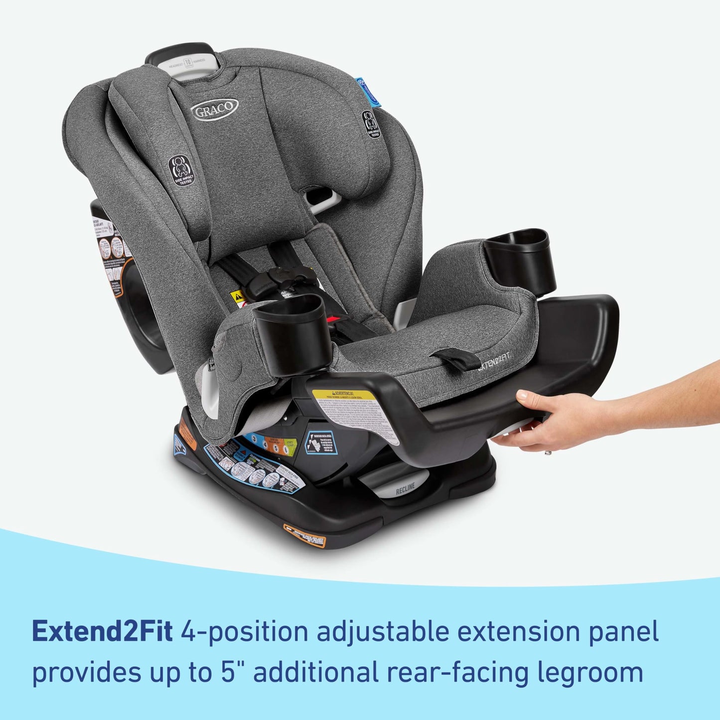 Graco Extend2Fit 3-in-1 Convertible Baby Car Seat, Rear and Forward Facing, Adjustable Extension Panel for Extra Legroom, Talia