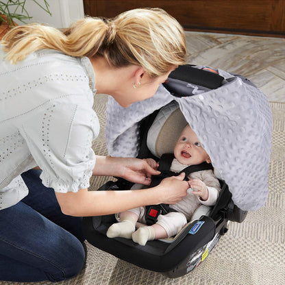 Rquite Car Seat Cover Baby, Carseat Covers Baby Boy, Minky Infant Car Seat Cover Winter, Peekaboo Opening Car Seat Canopy, Multi-use Baby Carrier, Stroller, Nursing Cover, Minky Blanket, Dinosaur