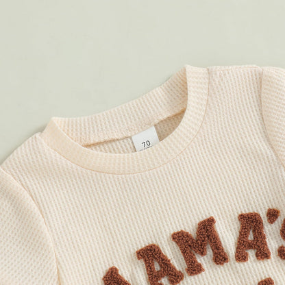 MERSARIPHY Newborn Baby Boy Summer Clothes Mama's Boy Little Dude Short Sleeve Romper Shorts Set Infant Waffle Knit Outfit