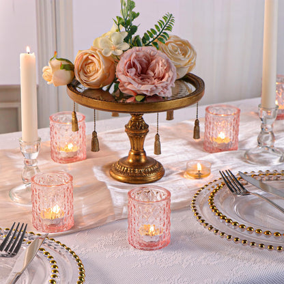 24pcs Pink Votive Candle Holders, Girl Baby Shower Decorations, Tealight Candle Holder for Valentine's Day, Wedding, Brithday Party, Table Centerpiece