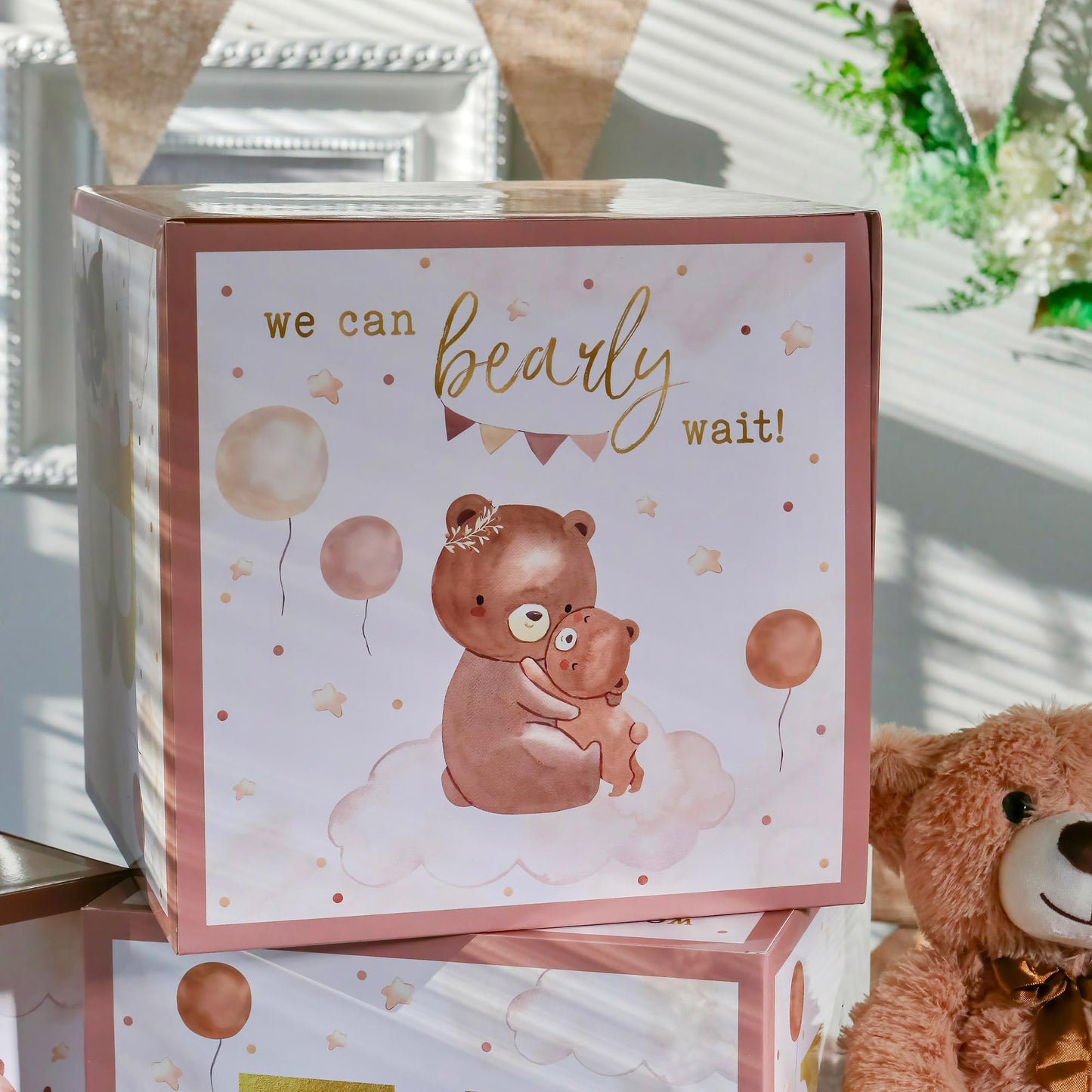 Kate Aspen Woodland Baby Shower Boxes with Letters for Baby Shower Gender Reveal Decorations Photo Prop & Forest Animal Nursery Decor (Set of 4 Blocks Spells Baby)