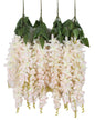 Duovlo Silk Wisteria Flower Artificial 2.13 Feet Hanging Wisteria Vine Fake Flower Bush String Home Party Wedding Decoration,Pack of 4 (Pink)