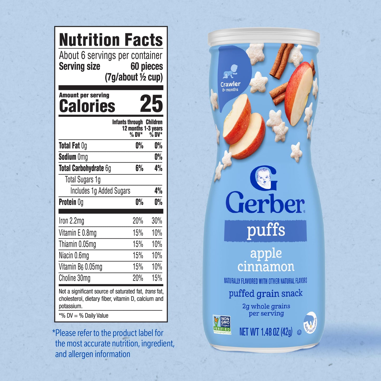 Gerber Baby Snacks Puffs Variety Pack, Banana & Strawberry Apple, 1.48 Ounce - 2 count of four packs, Package may vary, 1.48 Ounce (Pack of 8)