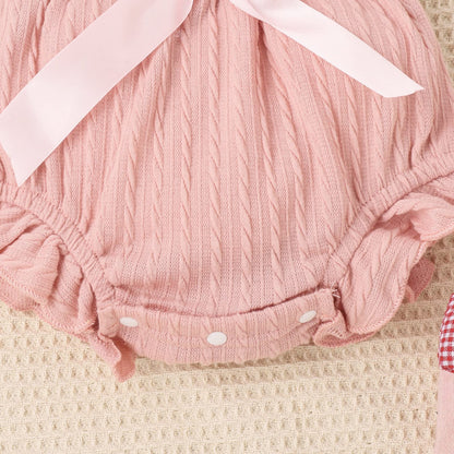 Newborn Baby Girl Lace Romper Ruffle Sleeveless Backless One Piece Jumpsuit Bodysuit with Headband Summer Clothes