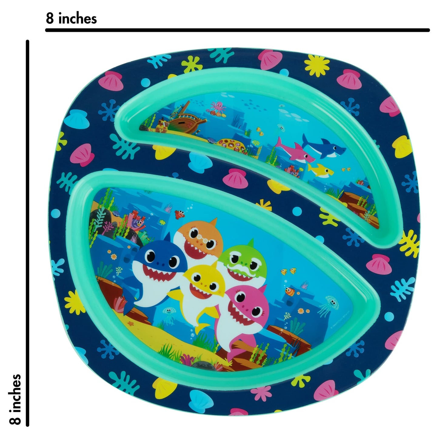 The First Years Bluey 4-Piece Place Setting - BPA Free Dishwasher Safe Toddler Dinnerware Set with Divided Plate, Bowl, Fork, Spoon - Multicolor