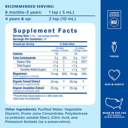 Mommy's Bliss Constipation Ease + Prebiotics, Relieves Occasional Constipation, Gentle & Safe, No Harsh Laxatives, 4 Fl Oz Bottle (Pack of 1)