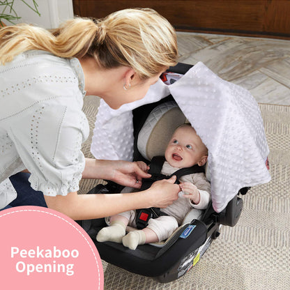 Rquite Car Seat Cover Baby, Carseat Covers Baby Boy, Minky Infant Car Seat Cover Winter, Peekaboo Opening Car Seat Canopy, Multi-use Baby Carrier, Stroller, Nursing Cover, Minky Blanket, Dinosaur