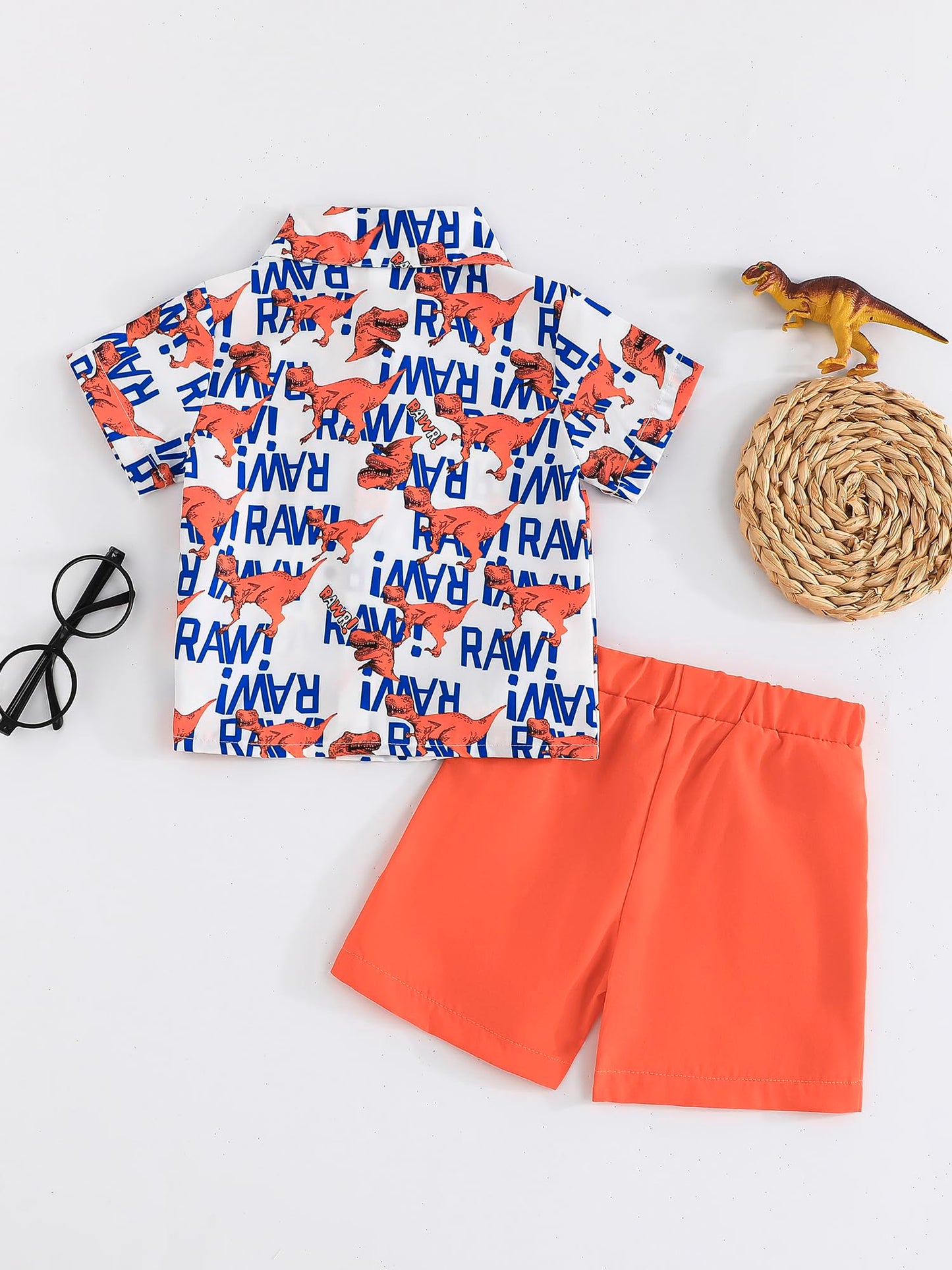 SUREPOCH Baby Boy Clothes Toddler Summer Outfits Short-sleeved Shirt Elastic Pants Two-piece Set Cute Baby Boy Outfits