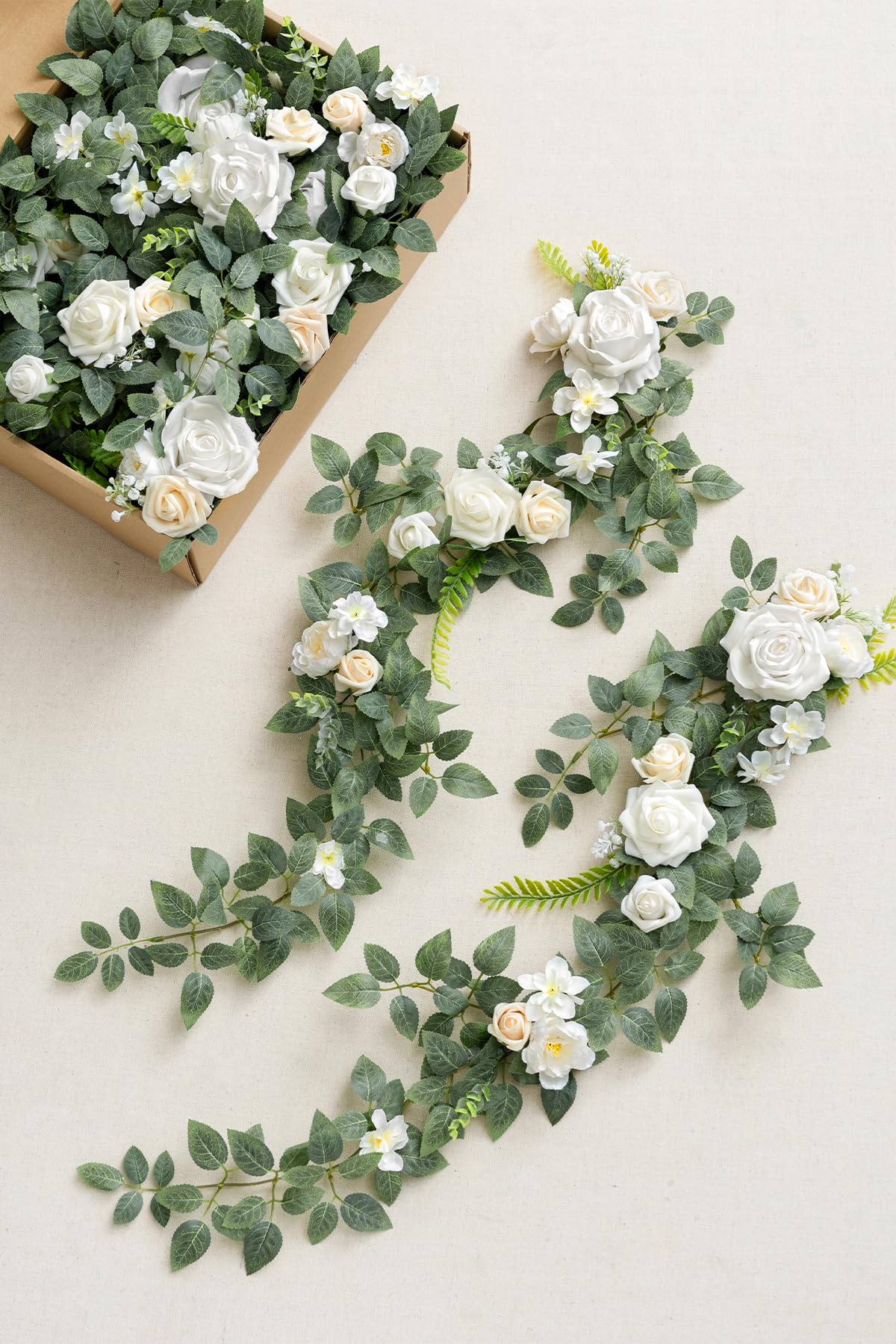 Ling's Moment 10pcs Wedding Chair Decorations Aisle Floral Swag Artificial Pew Flowers Hanging Garland Pink Blush & Cream For Ceremony Reception Church Rose Floral Faux Arrangement Party Outdoor Decor