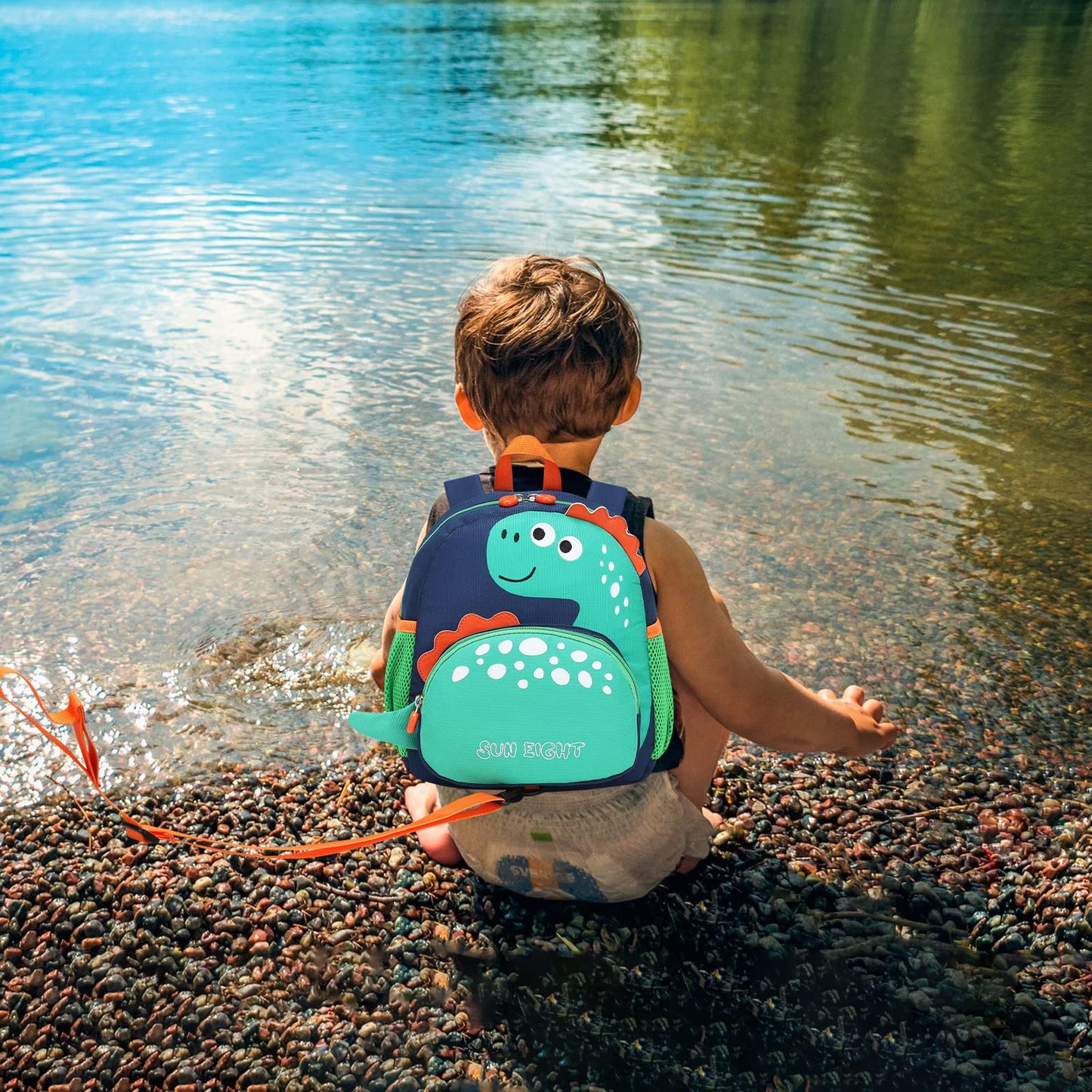 SUN EIGHT Preschool Backpack with Anti-Lost Harness Toddler Backpack School Bag 3D Cartoon Lunch Backpack for Toddler Girls 1-4 Years(Butterfly)