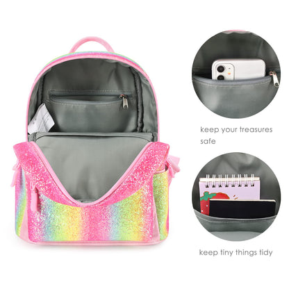 mibasies Mini Backpack for Girls Kids Rainbow Purse Dance Bag for Girls Gifts age 2 3 4 5 6 7 8 yrs