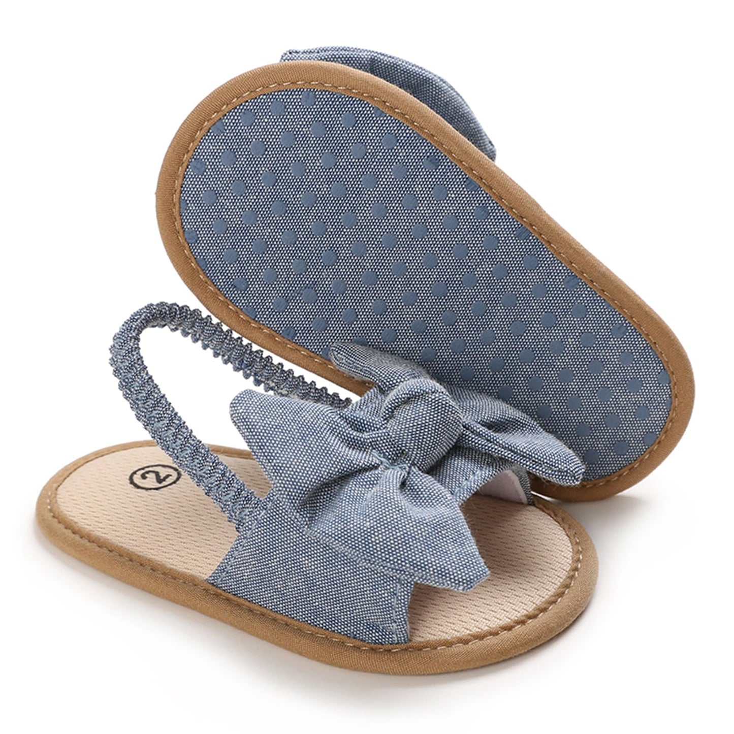 Baby Girls Bow Knot Sandals Flat Non-Slip Patchwork Princess Shoes Infant First Walking Slipper Shoes Beach Sandals