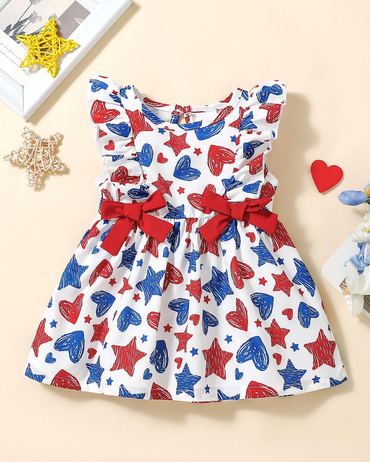 Mioglrie Baby Girl Dress Summer Girl Clothes Infant Outfits Ruffle Sleeveless Sundress Playwear Cute Dresses for Girls