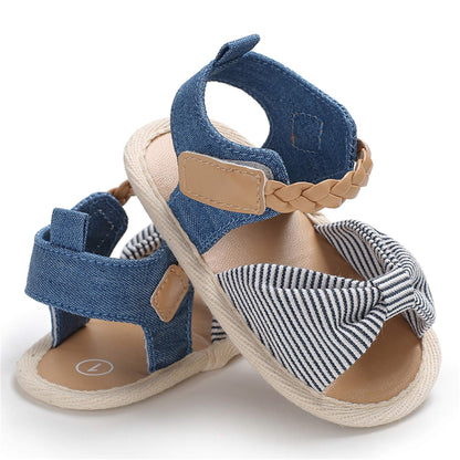 Baby Girl Sandals Summer Crib Shoes Bowknot Soft Sole Infant Girls Princess Dress Flats First Walker Shoes