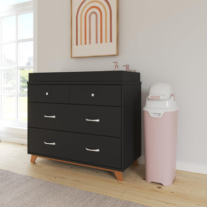 Foundations Tall Diaper Pail with Airtight Lid - Durable & Odorless Diaper Disposal, Large Capacity, Holds up to 60 Newborn Diapers, Refill with Any Bags - Gray