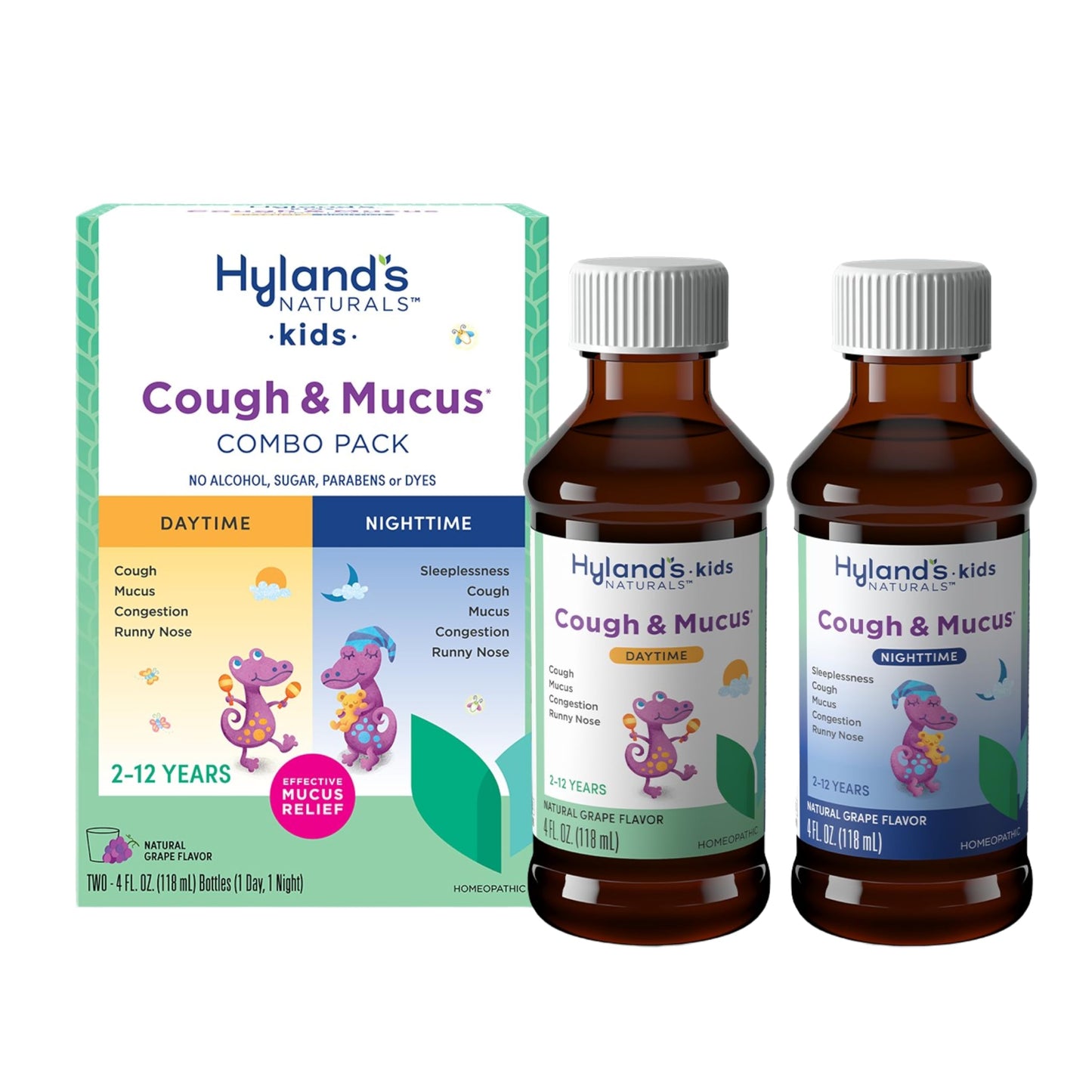 Hyland's Kids Nighttime Organic Cough Syrup and Immune Support with Agave, Elderberry and Pomegranate, Soothes Cough, and Supports Immunity, 4 Fl. Oz.