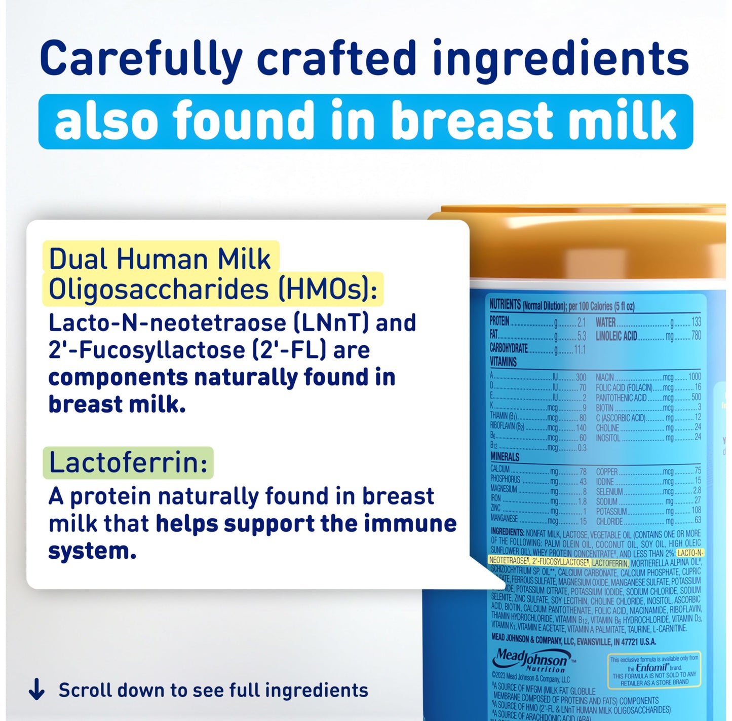 Enfamil Optimum Baby Formula, Our Closest Formula to Breast Milk, Immune-Supporting Lactoferrin also found in Breast Milk, Brain-Building DHA, 20.5 Oz