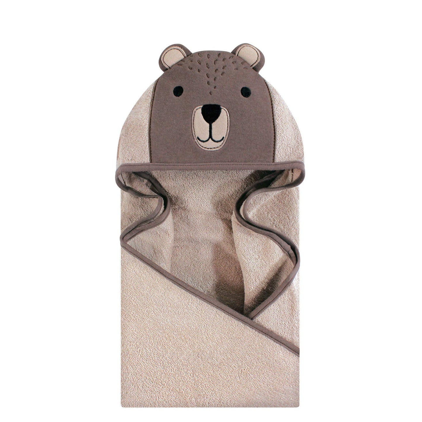 Hudson Baby Unisex Baby Cotton Animal Face Hooded Towel, Pretty Elephant, One Size