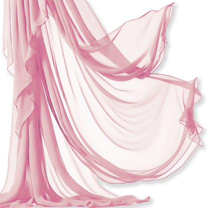 Barcelonetta | Chiffon Fabric | Decoration, Drapery Fabric | Wedding, Gender Reveal, Baby Shower, Birthday | for Arbor, Arch, Canopy, Table and Chair Decoration (Dusty Rose, 10 Yards)