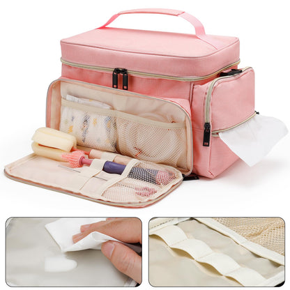 Breast Pump Bag Fit for Spectra S1 and S2, Pumping Bag with Waterproof Mat for Pump Accessories, Portable Pump Carrying Case for Work, Travel and Family Use, Black