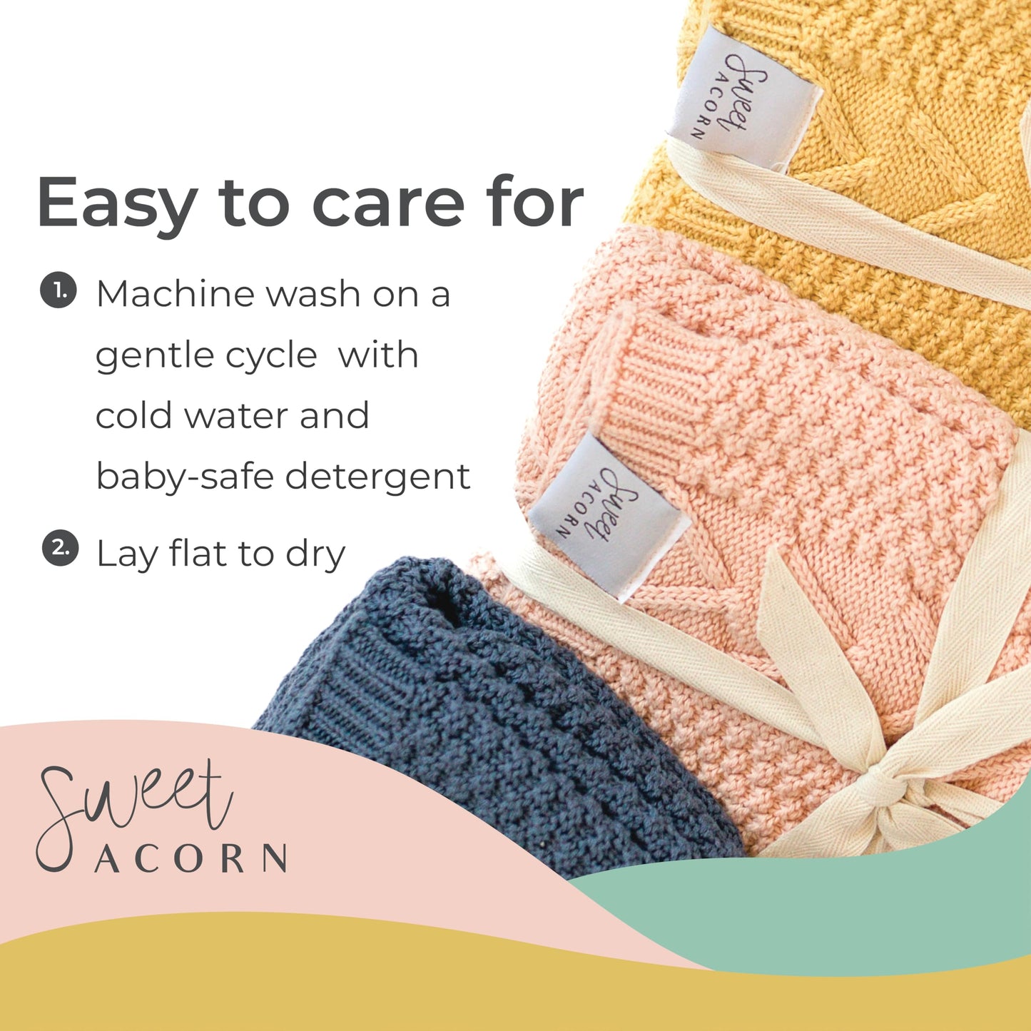 Knit Baby Blanket in Elegant Pattern, Organic Cotton Blankets for Crib or Stroller, Receiving Blankets - Salt White