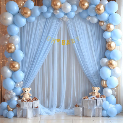 Champagne Tulle Backdrop Curtain for Parties Wedding 10ft×8ft Champagne Sheer Backdrop Curtains for Baby Shower Bridal Shower Reception Birthday Party Christmas Photoshoot Decorations 2 Panels