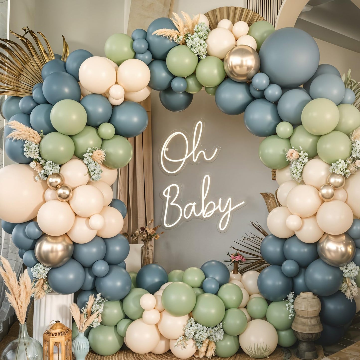 Ivory White Balloon Arch Kit,Boho Balloon Garland with Pastel Orange Cream Beige Champagne Gold White Sand Balloons for Neutral Baby Shower Wedding Boho Bridal Party Decorations