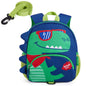 mommore Toddler Backpack for Boys 2-4, 3D Cartoon Mini Kids Travel Bag, Small Baby Backpack with Toddler Leash, Chest Buckle, Water-Resistant Pre-K Schoolbag, Dinosaur