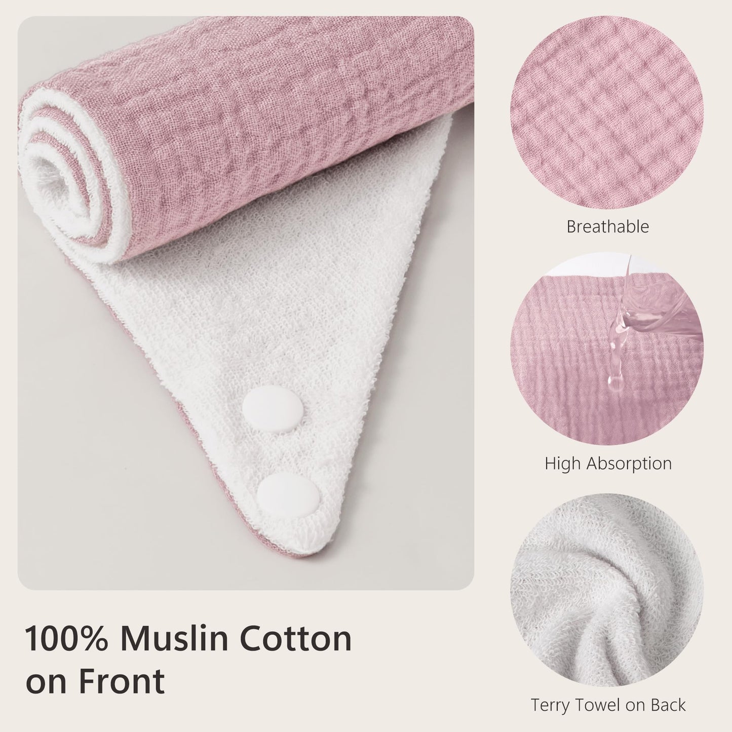 Bearmoss Muslin Baby Bibs 8 Pack Soft Bandana Bibs for Drooling & Teething, Absorbent Burp Cloths with Adjustable Snaps