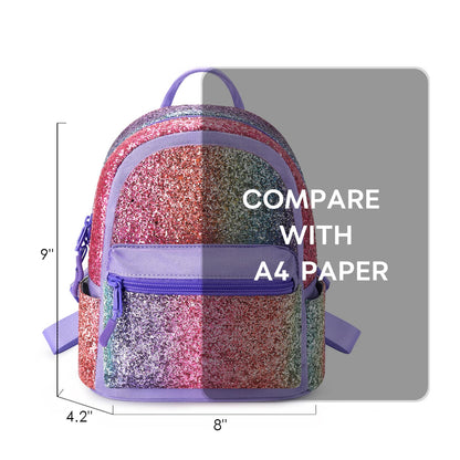 mibasies Mini Backpack for Girls Kids Rainbow Purse Dance Bag for Girls Gifts age 2 3 4 5 6 7 8 yrs