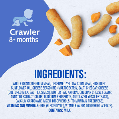 Gerber Snacks for Baby Lil Crunchies, Mild Cheddar, 1.48 Ounce (Pack of 6)