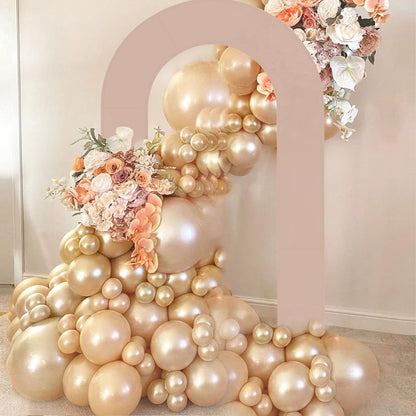 Double Arch Backdrop Stand Metal Open Arch Backdrop Frame U Shaped Wedding Arches for Ceremony Baby Shower Garden Birthday Party Decoration (Gold, 6FT×3FT)