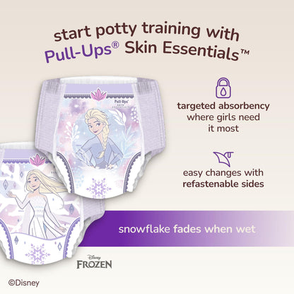 Pull-Ups Girls' Skin Essentials Potty Training Pants, Training Underwear, 2T-3T (16-34 lbs), 124 Ct (4 Packs of 31)