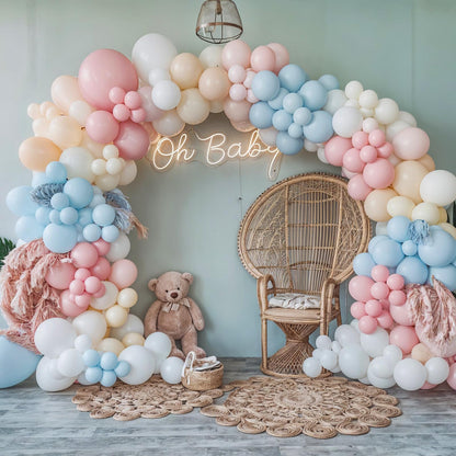 Ivory White Balloon Arch Kit,Boho Balloon Garland with Pastel Orange Cream Beige Champagne Gold White Sand Balloons for Neutral Baby Shower Wedding Boho Bridal Party Decorations