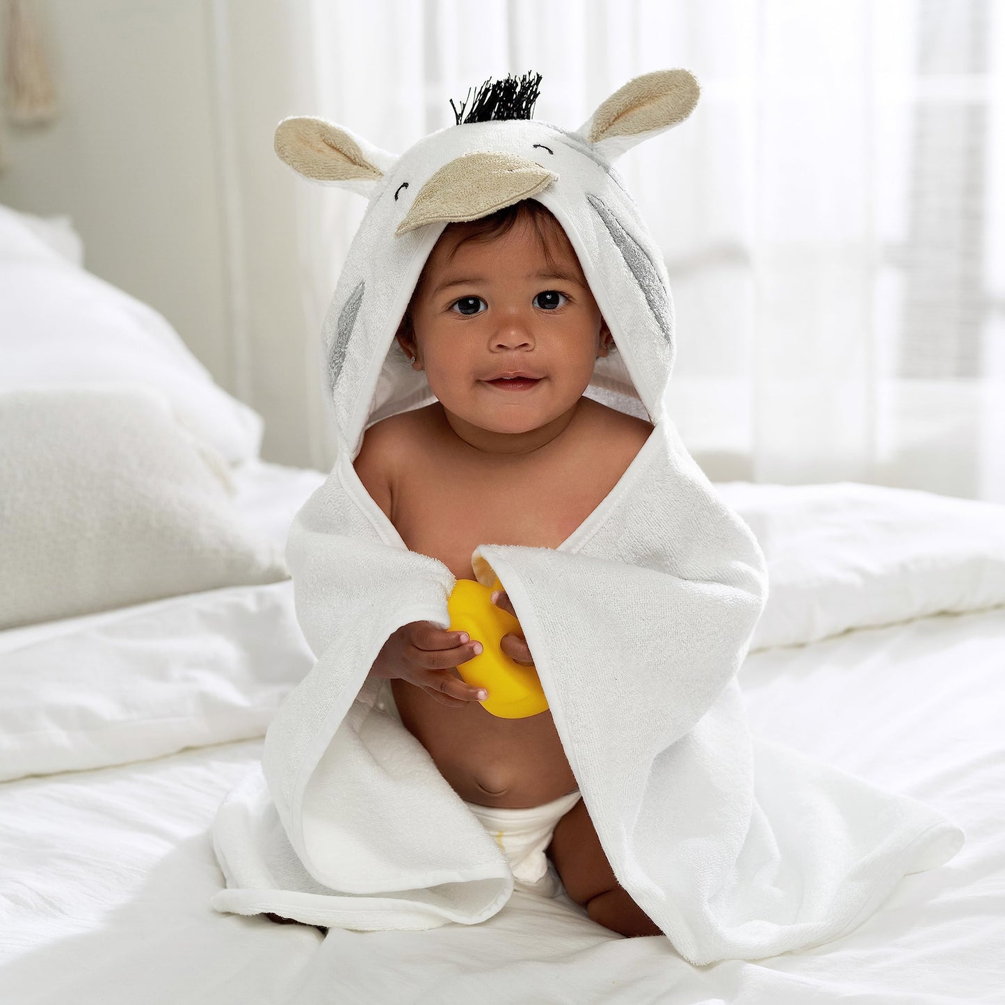 Gerber Baby 4 Piece Animal Character Hooded Towel and Washcloth Set, Brown Lion, One Size