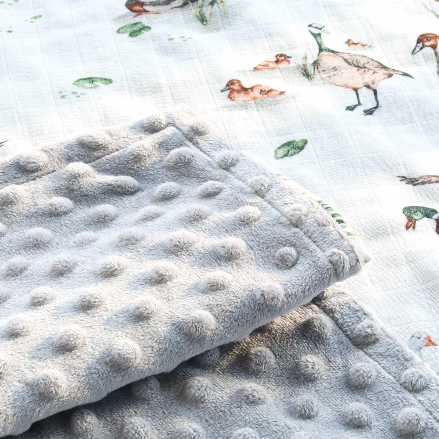 LifeTree Minky Baby Girl & Boy Blankets, Soft Double Layer Swaddle Blankets, Muslin Front and Dotted Fleece Backing Receiving Bed Throw Blanket for Newborn Unisex, 31X40 Inches, Bear Pattern