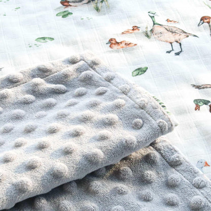 LifeTree Minky Baby Girl & Boy Blankets, Soft Double Layer Swaddle Blankets, Muslin Front and Dotted Fleece Backing Receiving Bed Throw Blanket for Newborn Unisex, 31X40 Inches, Bear Pattern