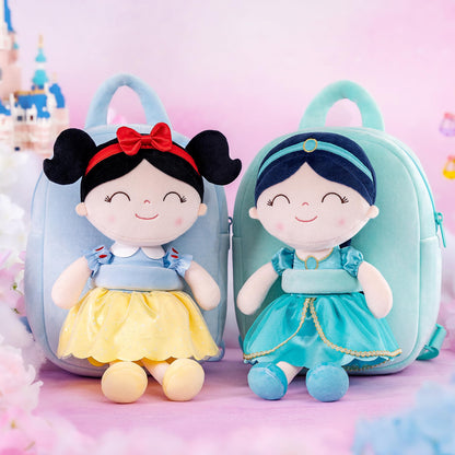 Gloveleya Toddler Backpack Baby Ballerina Girl Gifts Plush Curly Hair Ballet Backpack - Black Blonde 9 inches