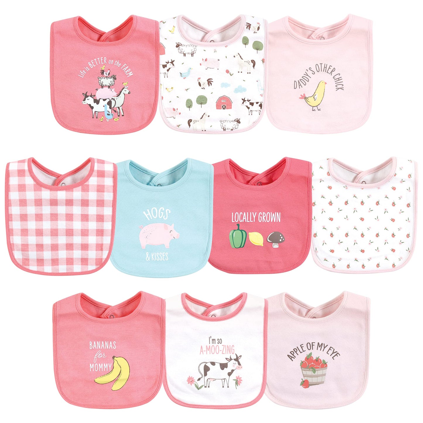 Hudson Baby Unisex BabyCotton Bibs