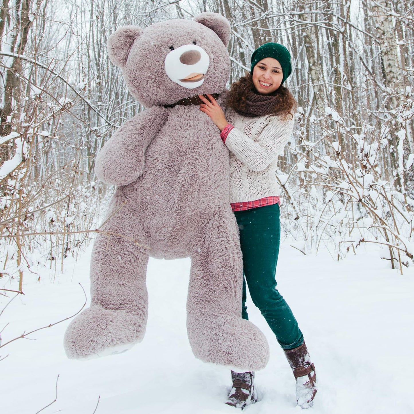 HollyHOME 6ft Teddy Bear Giant Teddy Bear Stuffed Animal with Embroidered Paws Holiday Valentine's Toy Gift for Girlfriend Kids 72 inches Brown
