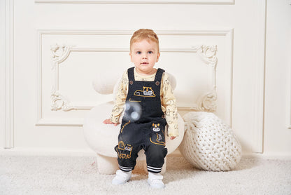 Baby Boy Clothes Set Infant Boy's Long Sleeve Romper+Dinosaur Denim Overalls Toddler Boys Fall Winter Outfits Suit