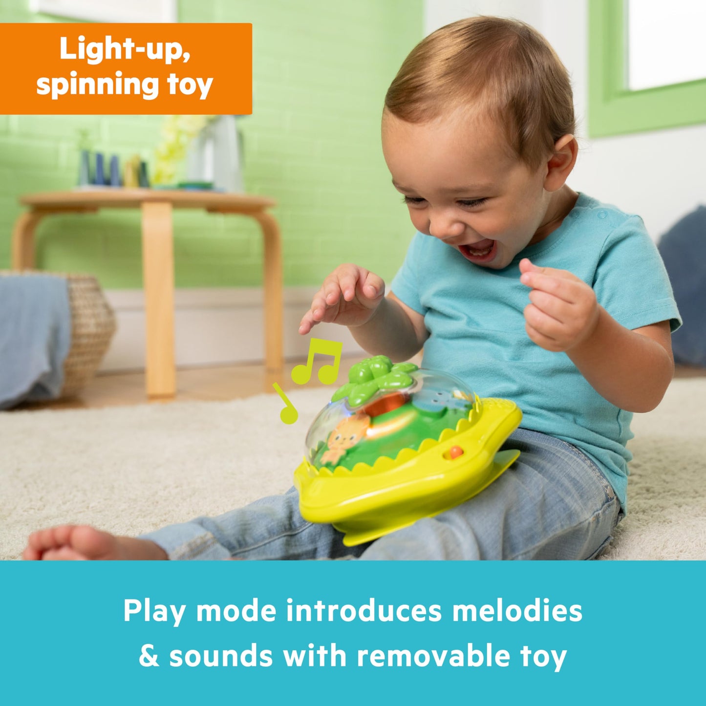 Bright Starts JuneBerry Walk-A-Bout Baby Walker and Entertainer, Removeable Floor Toy, with Easy Fold Frame for Storage, Ages 6 Months +