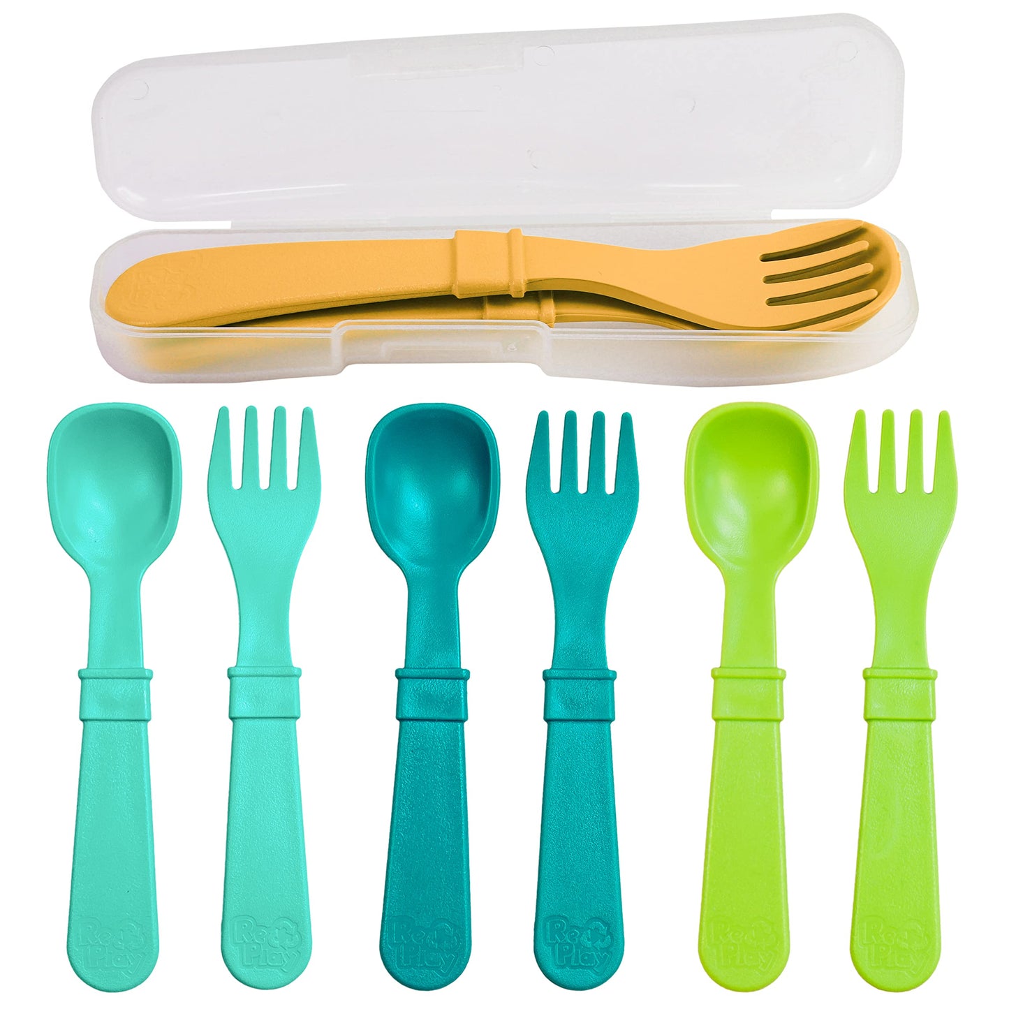 Re-Play Toddler Forks and Spoons Set - 4x4 Utensils Set for Kids - Dishwasher and Microwave Safe - Made in USA - Pack of 8-5.8" x 1.2" x 0.2" - Princess