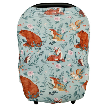 Nursing Cover Breastfeeding, Multi-use Baby CarSeat Cover Girls, Infant Stroller Car Seat Cover, Stretchy Carseat Canopy, Soft Breathable, Peony