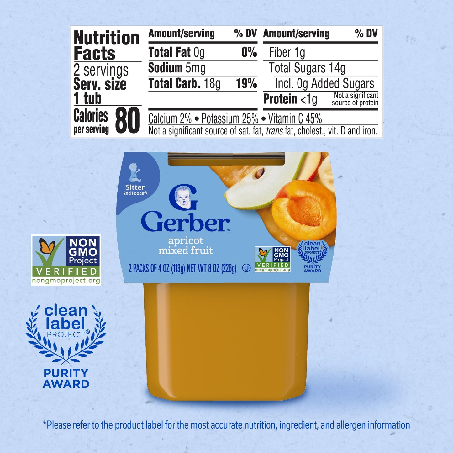 Gerber 2nd Foods Banana Blackberry Blueberry 4 Ounce Tubs, 2 Count (Pack of 8)