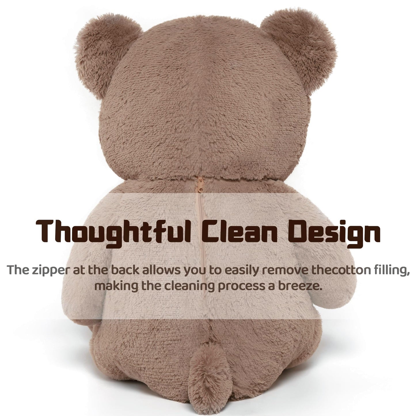 Tezituor 59" Gaint Teddy Bear Stuffed Animal,5ft Life Size Big Teddy Bears,Light Brown Cute Soft Plush Toy,Gifts for Kids Girls Boys Girlfriend Valentine,Christmas,Birthday,Baby Shower,Wedding Party