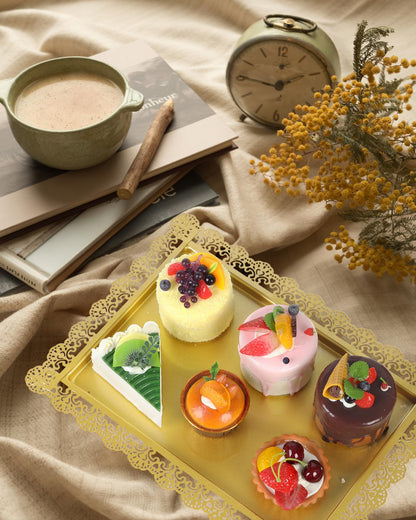 ZUMELER Gold 5Pcs Cake Stands Set Metal Round Cupcake Holder Cookies Dessert Display Plate Serving Tower Tray Platter with Handl for Baby Shower Wedding Birthday Party Celebration
