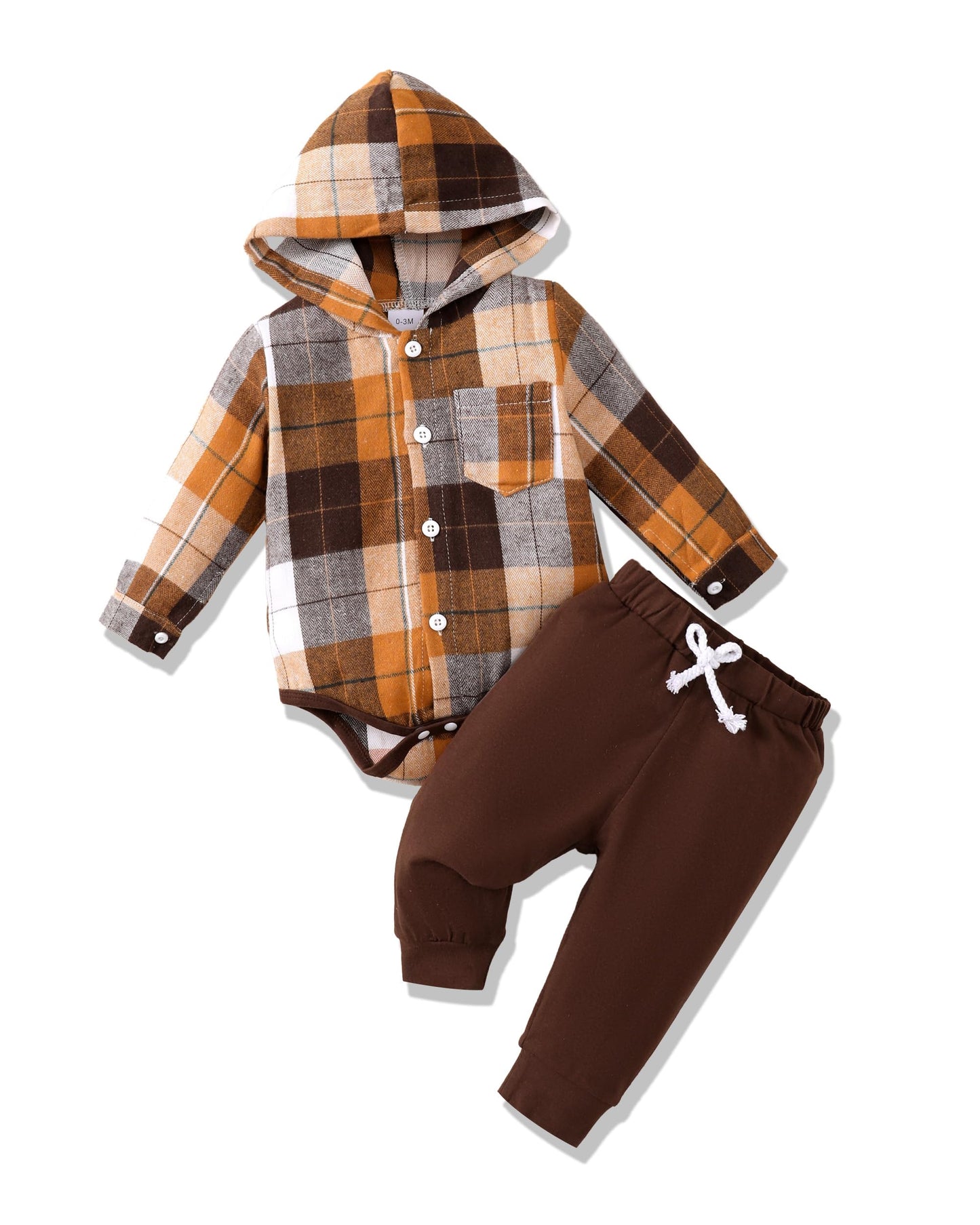 Renotemy Newborn Baby Boy Clothes Infant Boy Outfits Baby Hoodie Romper Fall Winter 0 3 6 9 12 18 Months Baby Clothes for Boy