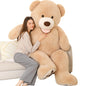 MorisMos Smile Giant Teddy Bear, 51inch Large Stuffed Bears with Big Footprints, Big Stuffed Animals Cuddly Plush Gifts for Girlfriends, Boyfriend, Dark Brown